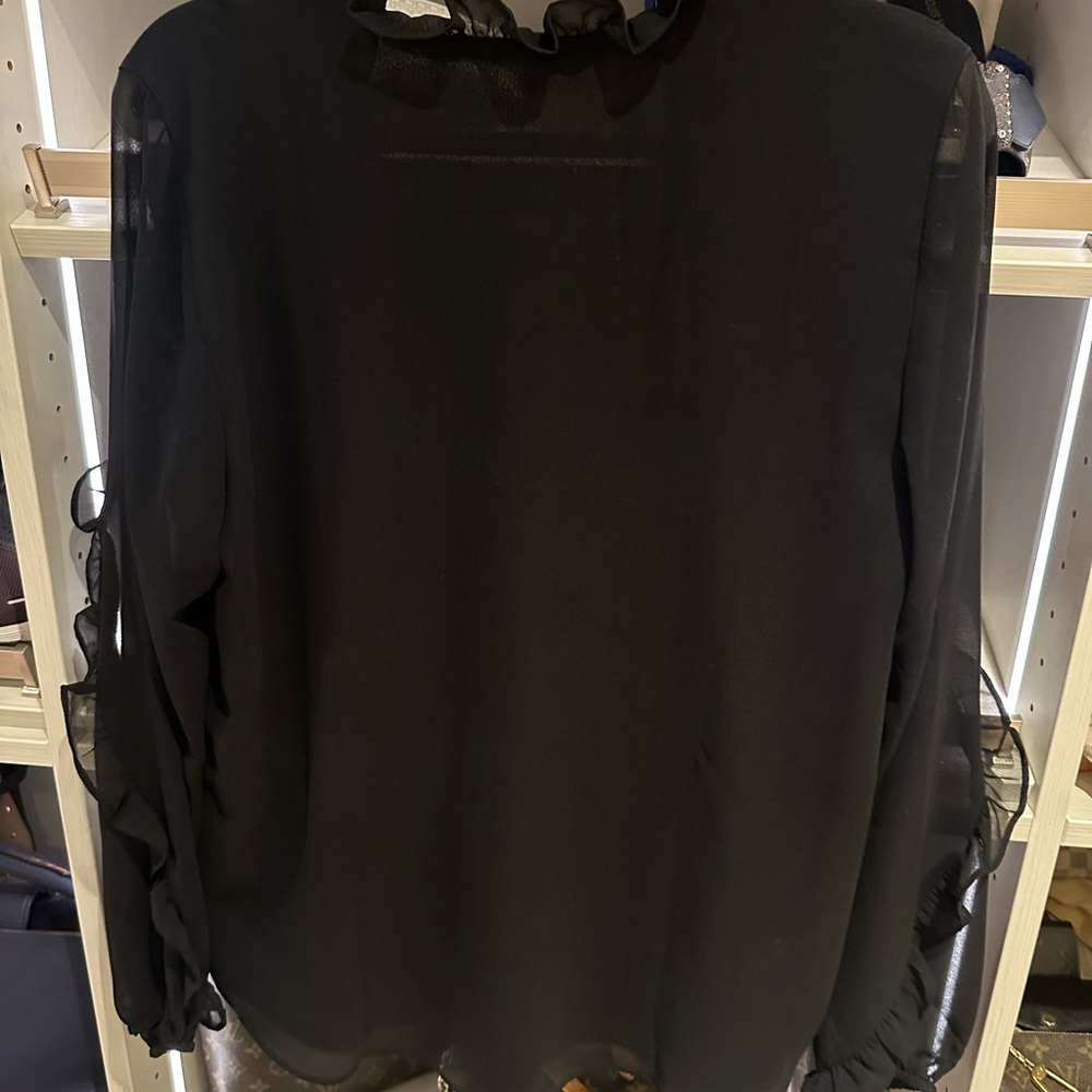 Calvin Klein Black Ruffle Blouse - Picture 5 of 10